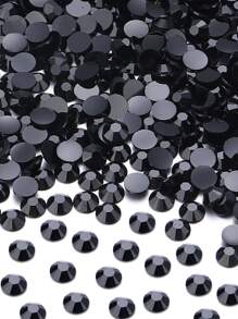 1 hộp Bằng phẳng Kim cương giả pha lê Tròn Ngọc Kim cương giả Trong sáng Bằng phẳng Trở lại 3 Hỗn hợp Kích thước Pha lê Tròn Ly Ngọc Và Sự hái quả Kim cương giả Bút - màu đen - Xem 1