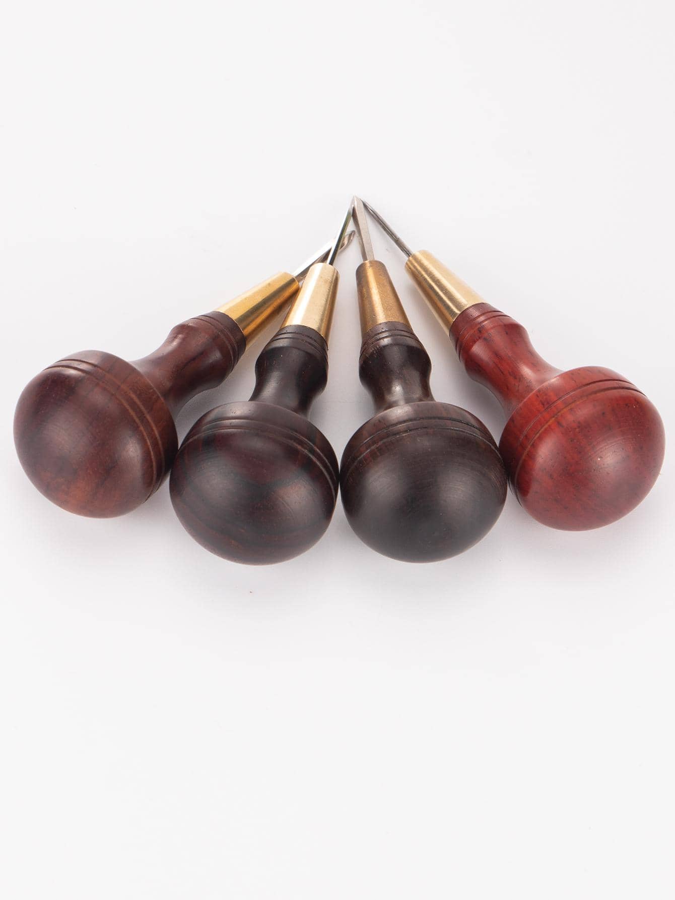 1pc 4mm Leather Hole Punch, Black Wood Handle Cone Needle, Hole