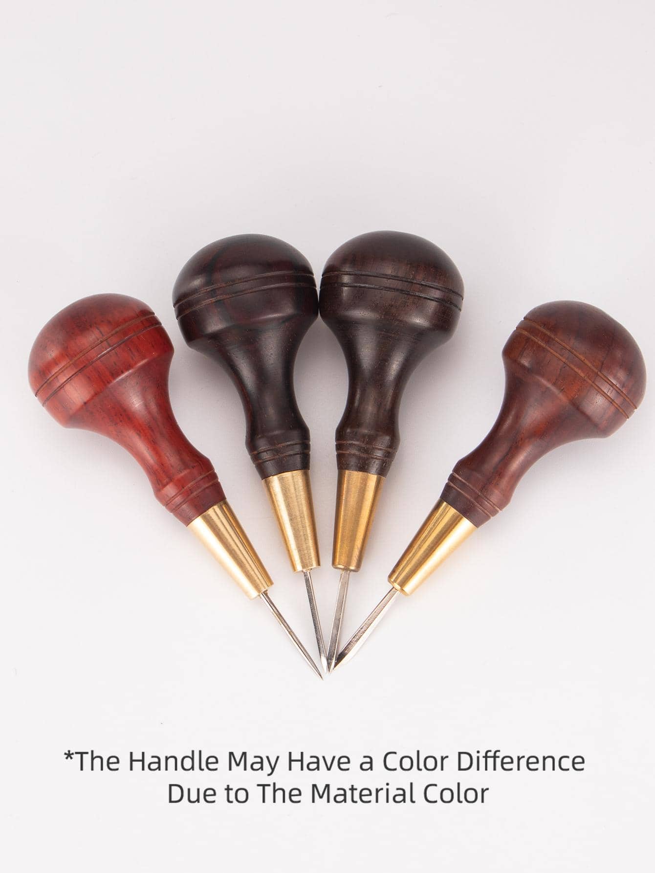 1pc 4mm Leather Hole Punch, Black Wood Handle Cone Needle, Hole