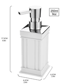 1 件白色羅馬柱設計皂液器適用於廚房和浴室檯面 - 白色 - 查看 4