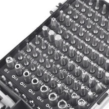 Set de destornilladores de precisión, 138 en 1 kit de herramientas profesional de reparación de computadoras con 117 brocas, compatible con portátil, PC, tableta, iPhone, iPad, PS4, coche RC y electrónica - Gris - Ver 3