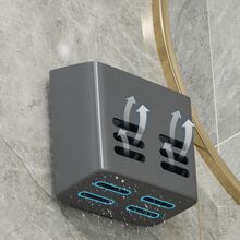 1入組免打孔儲物架,浴室和廚房多功能壁掛儲物架 - 白色 - 查看 4