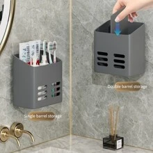 1入組免打孔儲物架,浴室和廚房多功能壁掛儲物架 - 白色 - 查看 5