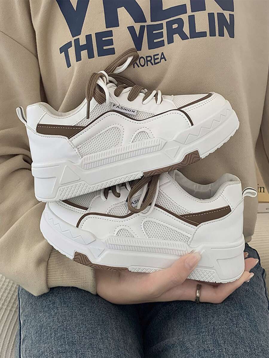 Hai âm Mặt trước Ren Giày trượt patin Đối với phụ nữ , Giải trí Giày thể thao - Màu Khaki - Xem 1