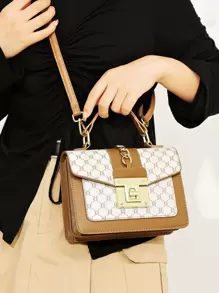 Waterproof,Lightweight,Portable,Classic,Casual 1pc Multicolor Plaid Pattern Pu Leather Tote Bag With Chain Decoration, Fashionable And Versatile For Daily Use For Teen Girls Women College Students,White-collar Workers Perfect for College,Work ,Business,Commute,Outdoors, Travel, Outings,Office,Perfect for Work - Multicolor - View 7