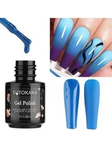 Juego de 4 esmaltes de uñas de gel de 0.2 fl oz, color pastel de verano, negro, blanco, plata y oro, kit de gel de uñas con 3 piezas de capa superior y base brillante y mate para decoración de uñas, diseño de salón, regalos de manicura para mujeres y niñas - Multicolor - Ver 5