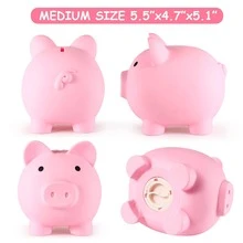 Niños Hucha dibujos animados creativos cerdo en forma de para - Rosa - Ver 4