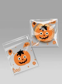 50入組萬聖節餅乾包裝袋,麵包店餐飲禮品對待包 - 彩色 - 查看 4