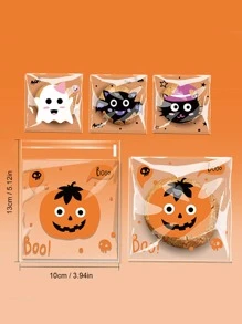 50入組萬聖節餅乾包裝袋,麵包店餐飲禮品對待包 - 彩色 - 查看 3