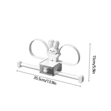 可愛兔子髮帶收納盒壁掛式兒童髮飾收納盒,領結,髮圈,頭帶掛鉤,無鑽孔 - 白色 - 查看 4