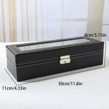 Thanh tú Trưng bày Hộp đựng Hộp Đối với 6 Đồng hồ Động lực Hoặc Đồng hồ điện tử Đồng hồ Đeo tay Và Đồ trang sức - màu đen - Xem 2