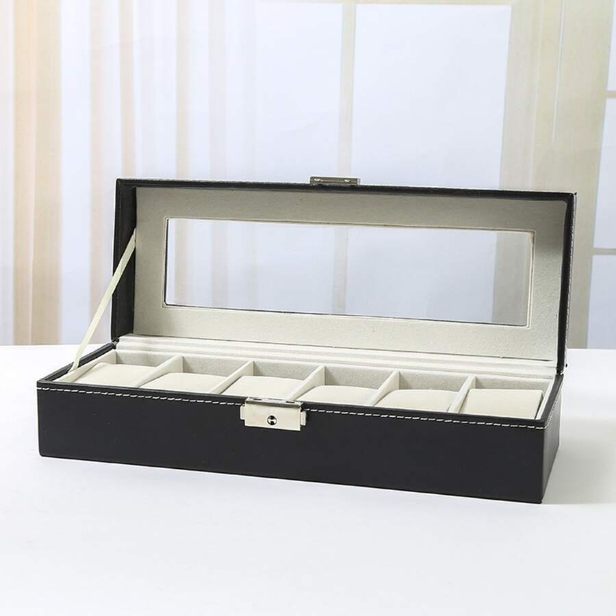 Thanh tú Trưng bày Hộp đựng Hộp Đối với 6 Đồng hồ Động lực Hoặc Đồng hồ điện tử Đồng hồ Đeo tay Và Đồ trang sức - màu đen - Xem 1