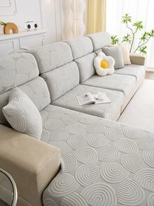 1入組四季沙發套彈力長沙發軟墊,防滑截面長沙發覆蓋,截面沙發套保護適用於貓,寵物,兒童 - 淺灰色 - 查看 2