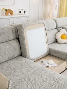 1入組四季沙發套彈力長沙發軟墊,防滑截面長沙發覆蓋,截面沙發套保護適用於貓,寵物,兒童 - 淺灰色 - 查看 3