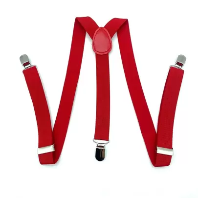 1 件 25 毫米男士纯色弹力吊带，马卡龙 3 夹可调节背带，弹力织带吊带，可调节长度 60-90 厘米，厚实且高弹性