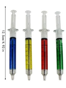 Bolígrafo creativo en forma de jeringa, material de aprendizaje, regalo de papelería, color aleatorio, 1 pieza - Multicolor - Ver 5