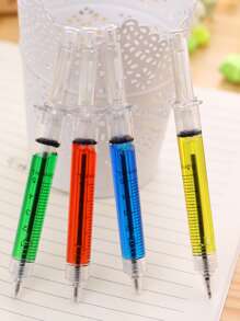 Bolígrafo creativo en forma de jeringa, material de aprendizaje, regalo de papelería, color aleatorio, 1 pieza - Multicolor - Ver 3