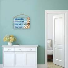 Wood-Bathroom Rules-B-2030 - Blue - View 5