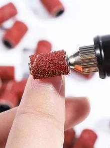 專為電動修甲機打磨頭設計的頭帶套裝,#120砂紙修甲打磨頭文件足部護理工具套裝,電動修甲套裝、凝膠卸除、拋光和足部鵝葡萄磨砂配件砂紙修甲打磨頭 - 杏色 - 查看 3