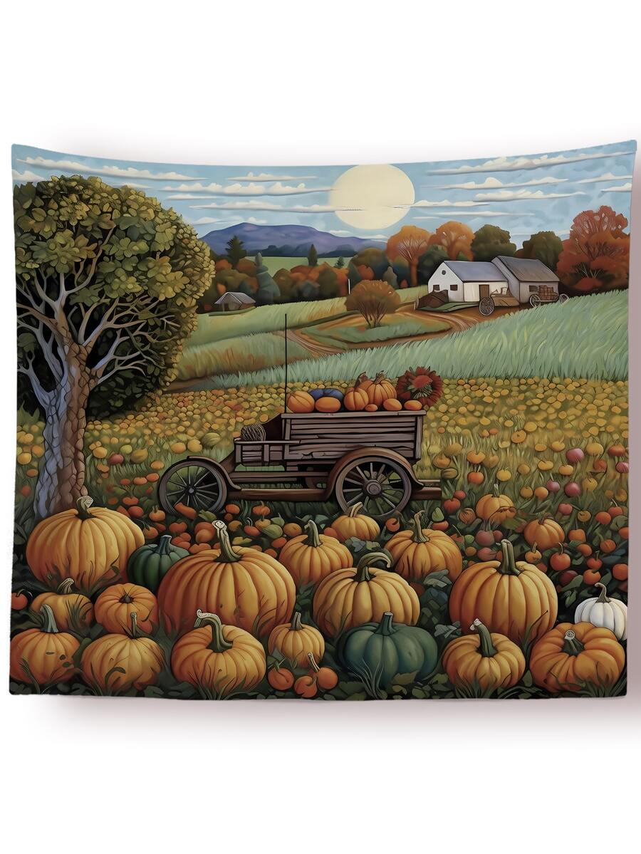 1 Miếng Mùa thu Quả bí ngô Nông trại Mẫu In Tấm thảm - màu sắc - Xem 1