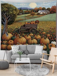 1 Miếng Mùa thu Quả bí ngô Nông trại Mẫu In Tấm thảm - màu sắc - Xem 4