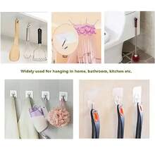 10入組廚房牆上自粘掛鉤,不用釘金屬鉤子的黏貼式掛鉤,掛重物掛毛巾衣服杯鉤等浴室用品