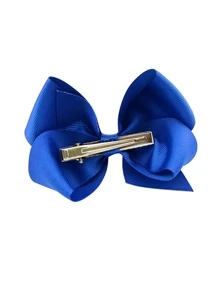 7pcs/Set Solid Color Bowknot Hair Clip For Girls (Small/Medium/Large Size) - Blue - View 4