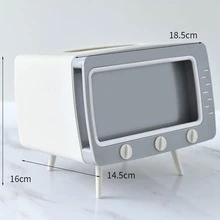 uno TV Caja para pañuelos , lujo ligero de plástico multifuncional Caja de almacenamiento , adecuado para casa , dormitorio , sala de estar , puede ser metido escritorio a lugar teléfono móvil con Caja para pañuelos - Gris - Ver 1