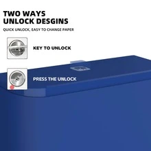 INTERHASA Wall-Mounted Tissue Box For Hand Towels, Paper Towels In Restrooms, Kitchens, Commercial And Household Use No-Drill, Bathroom Accessory - Blue - View 4