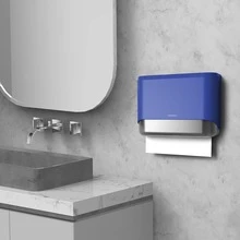 INTERHASA Wall-Mounted Tissue Box For Hand Towels, Paper Towels In Restrooms, Kitchens, Commercial And Household Use No-Drill, Bathroom Accessory - Blue - View 8