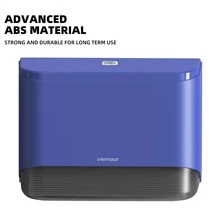 INTERHASA Wall-Mounted Tissue Box For Hand Towels, Paper Towels In Restrooms, Kitchens, Commercial And Household Use No-Drill, Bathroom Accessory - Blue - View 3