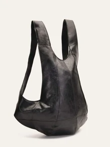 Casual Minimalist Oil Wax PU Leather Backpack, Anti-Theft Backpack, Crazy Horse Leather Student Backpack