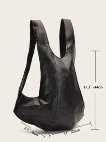 Casual Minimalist Oil Wax PU Leather Backpack, Anti-Theft Backpack, Crazy Horse Leather Student Backpack