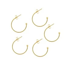 6pcs/package High-quality Stainless Steel C-shaped Hook Earring Hoops For Pendant Making - 6pcs/pack - View 4