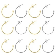 6pcs/package High-quality Stainless Steel C-shaped Hook Earring Hoops For Pendant Making - 6pcs/pack - View 1