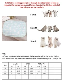 Máy Tính Làm Mát Mùa Hè Thú Cưng Cho Chó Mèo, Ice Silk Thoáng Khí Ghế Sofa Đệm Cho Thú Cưng Nhỏ Ngủ - Màu xanh lam - Xem 6