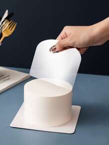 5/10/15/20pcs Transparent Plastic Cake Scraper, Baking Decorating Tools Plastic Transparent Soft Scraper Spatula Cake Cream Leveling Board Round Edge Shaping Knife - Clear - View 3