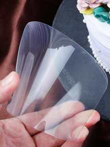 5/10/15/20pcs Transparent Plastic Cake Scraper, Baking Decorating Tools Plastic Transparent Soft Scraper Spatula Cake Cream Leveling Board Round Edge Shaping Knife - Clear - View 7