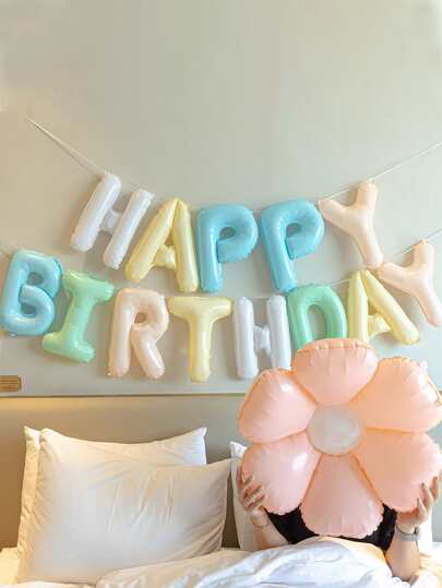 Set de 13 letras de color macarrón en inglés para cumpleaños, Pancarta de letras de cumpleaños feliz de 16 pulgadas en color caramelo para decoración de fiesta de cumpleaños de niños