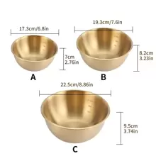 1pc Stainless Steel Bowl With Handle, Gold Portable Salad Bowl For Household