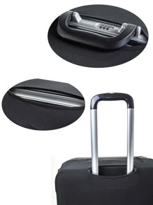 Pink Letter Y Luggage Protective Cover, Dustproof & Scratch Resistant, Suitable For 18 Inch-32 Inch Suitcase - Black - View 3