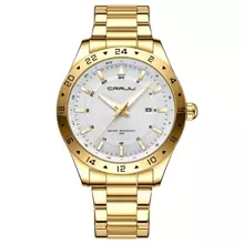 CRRJU Reloj de hombres impermeable negocio con de acero inoxidable con tira