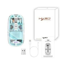 Hxsj 1入磁吸透明無線bt筆記型電腦滑鼠,三合一模式(usb 2.4ghz + Bt5.0)可充電電腦滑鼠,人體工學設計適用於電腦遊戲,可調4档dpi - 藍色 - 藍色 - 查看 11