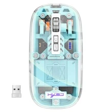 Hxsj 1入磁吸透明無線bt筆記型電腦滑鼠,三合一模式(usb 2.4ghz + Bt5.0)可充電電腦滑鼠,人體工學設計適用於電腦遊戲,可調4档dpi - 藍色 - 藍色 - 查看 10