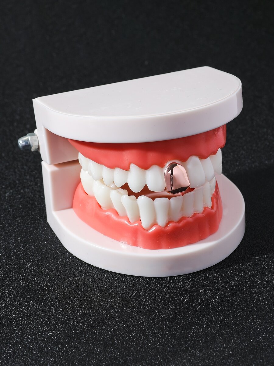1pc Popular Rose Gold Party Teeth Brace For Men - Rose Gold - View 1