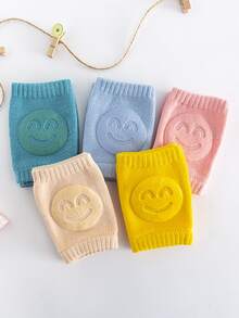 1雙嬰兒襪子套裝包括護肘,護膝適用於爬行&步行,保護護膝帶微笑 - 粉色 - 查看 4