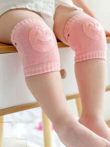 1雙嬰兒襪子套裝包括護肘,護膝適用於爬行&步行,保護護膝帶微笑 - 粉色 - 查看 1