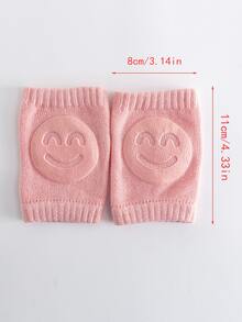 1雙嬰兒襪子套裝包括護肘,護膝適用於爬行&步行,保護護膝帶微笑 - 粉色 - 查看 3