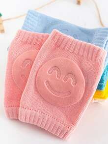 1雙嬰兒襪子套裝包括護肘,護膝適用於爬行&步行,保護護膝帶微笑 - 粉色 - 查看 2