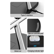 1 件三合一無線充電器相容於 Iphone 14/13/12、airpods 和 Apple Watch - 白色 - 查看 4